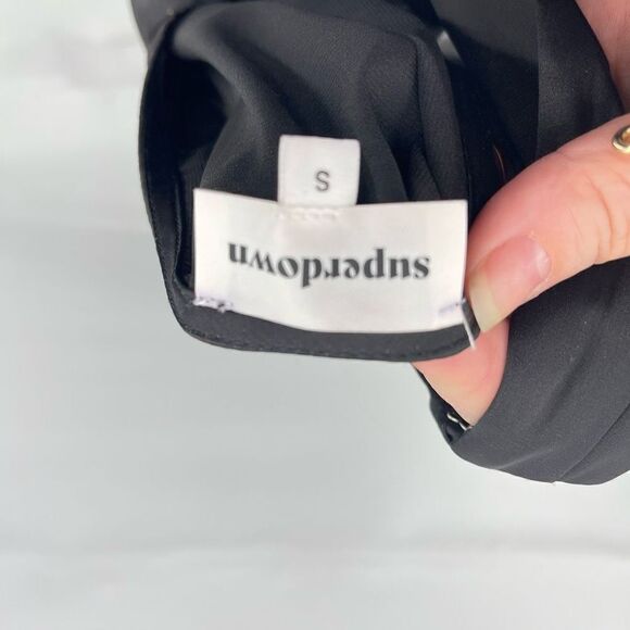 Superdown Womens Halter Neck Blouse Top Sleeveless Open Back V Neck Black Small - Picture 5 of 11